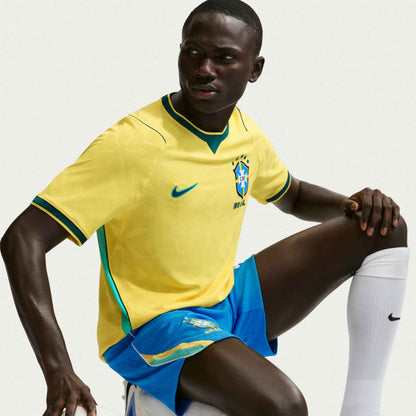 Nike Camiseta Local Auténtica Match Brasil Neymar Jr. 2026 para Hombre (Amarillo/Verde Azulado)