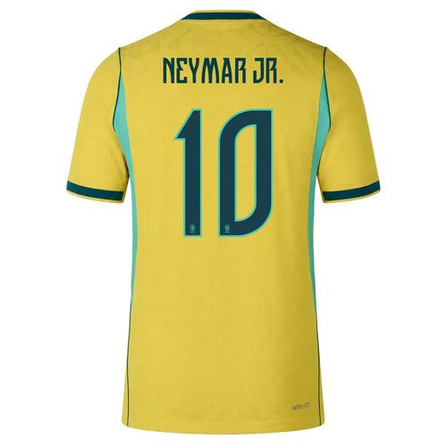Nike Camiseta Local Auténtica Match Brasil Neymar Jr. 2026 para Hombre (Amarillo/Verde Azulado)