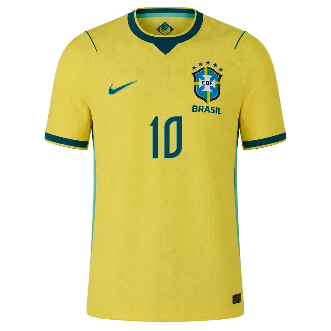 Nike Camiseta Local Auténtica Match Brasil Neymar Jr. 2026 para Hombre (Amarillo/Verde Azulado)