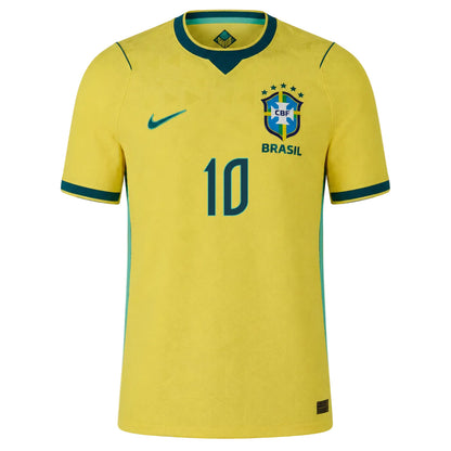 Nike Camiseta Local Auténtica Match Brasil Neymar Jr. 2026 para Hombre (Amarillo/Verde Azulado)