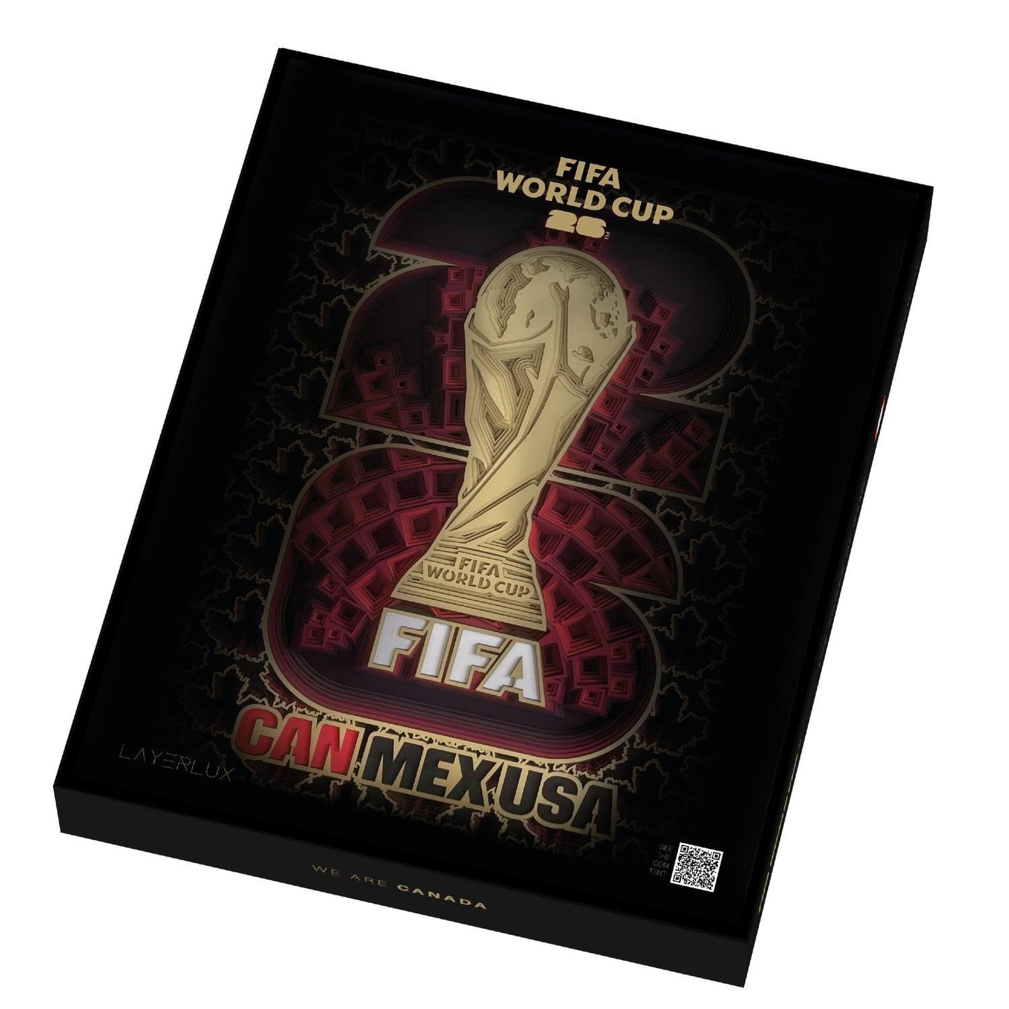 FIFA Copa Mundial 2026™ Canada Marco de Arte en Madera 3D Emblema País Anfitrión