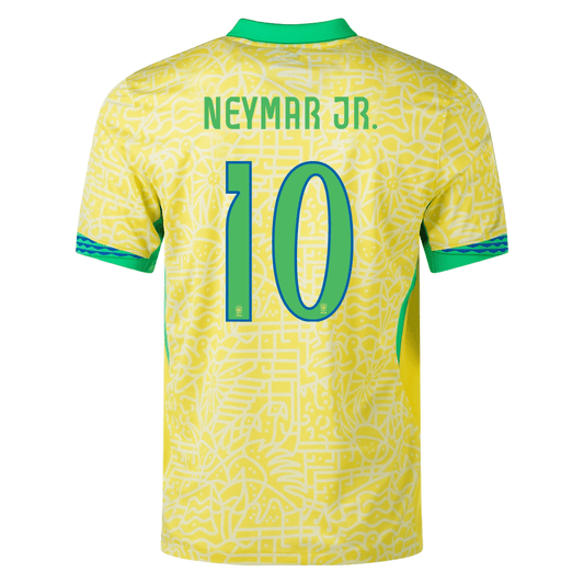 Nike Camiseta Local Auténtica Brasil Neymar Jr. 24/25 (Amarillo Dinámico/Chifón Limón/Verde Chispa)