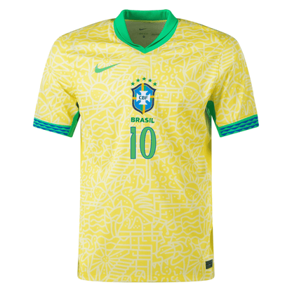 Nike Camiseta Local Auténtica Brasil Neymar Jr. 24/25 (Amarillo Dinámico/Chifón Limón/Verde Chispa)
