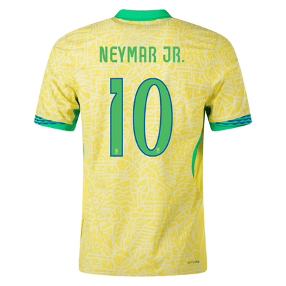 Nike Camiseta Local Brasil Neymar Jr. 24/25 para Hombre (Amarillo Dinámico/Chifón Limón/Verde Chispa)