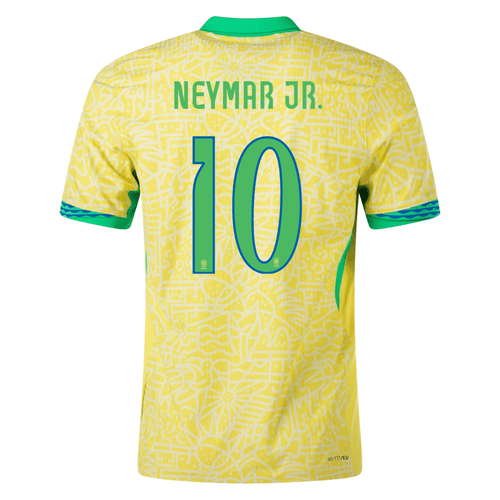 Nike Camiseta Local Brasil Neymar Jr. 24/25 para Hombre (Amarillo Dinámico/Chifón Limón/Verde Chispa)