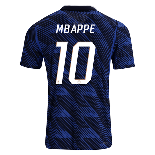 Nike Camiseta Local Auténtica Match Francia Kylian Mbappe 2026 para Hombre (Azul Royal/Dorado Metálico)