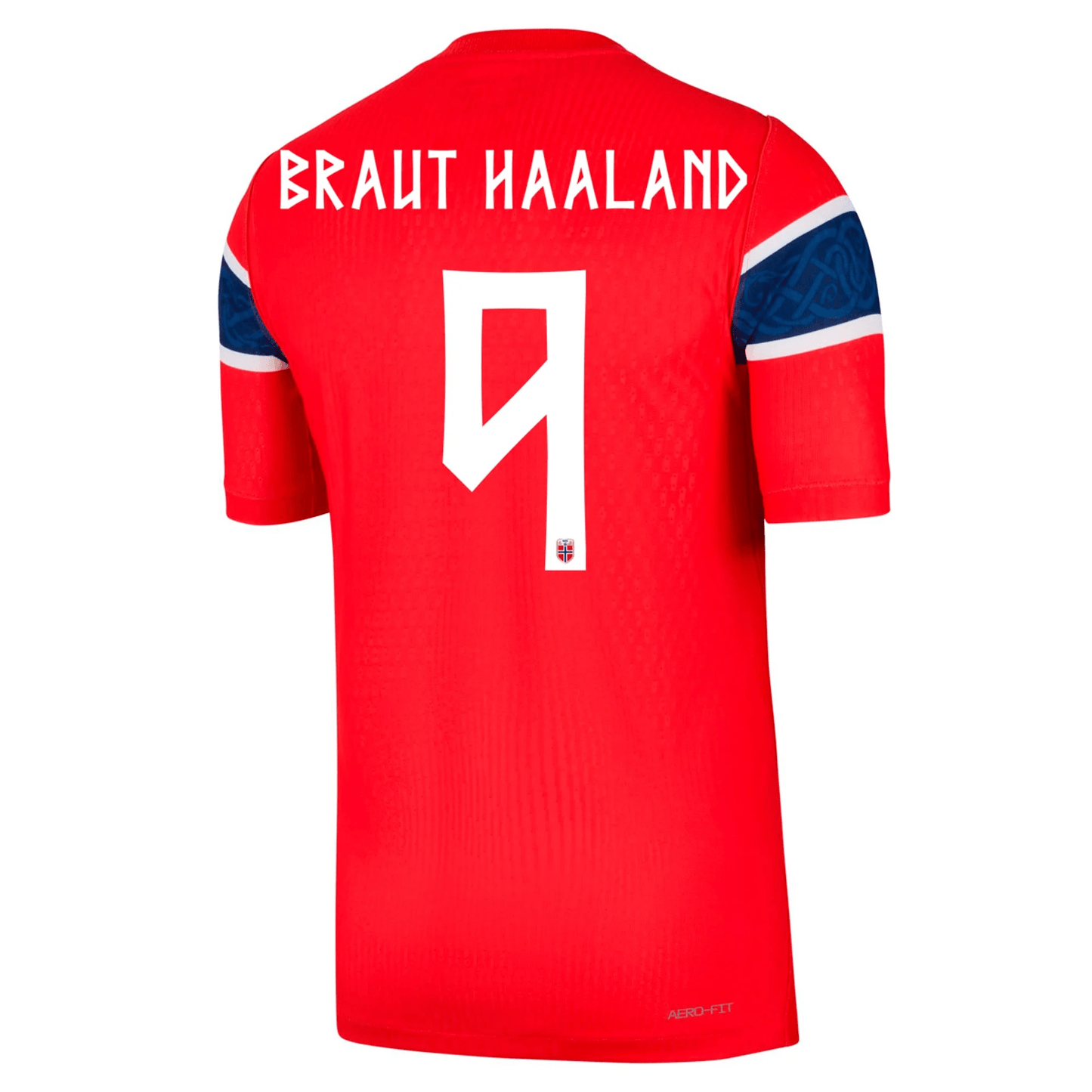 Nike Camiseta Local Auténtica Match Noruega Erling Haaland 2026 para Hombre (Rojo Chile/Blanco)