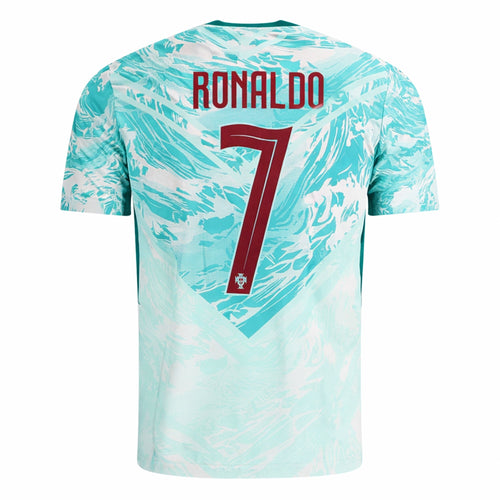 PUMA Camiseta Visitante Auténtica Match Cristiano Ronaldo Portugal 2026 para Hombre (Blanco/Verde Laguna)
