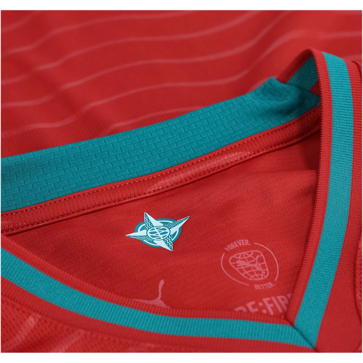 PUMA Camiseta Local Manga Larga Portugal Cristiano Ronaldo Copa Mundial 2026 para Hombre (Rojo Club/Verde Laguna)