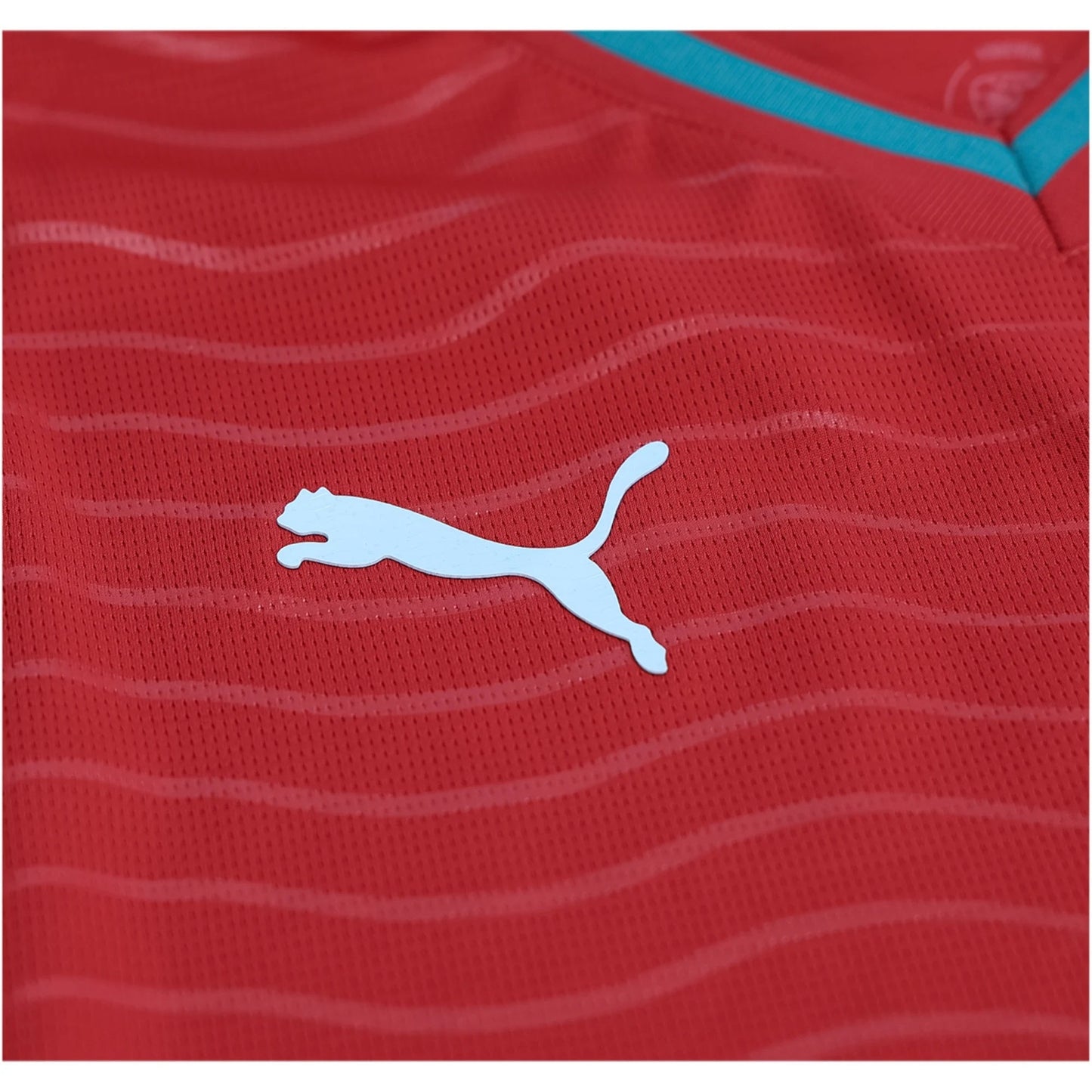 PUMA Camiseta Local Manga Larga Portugal Cristiano Ronaldo Copa Mundial 2026 para Hombre (Rojo Club/Verde Laguna)