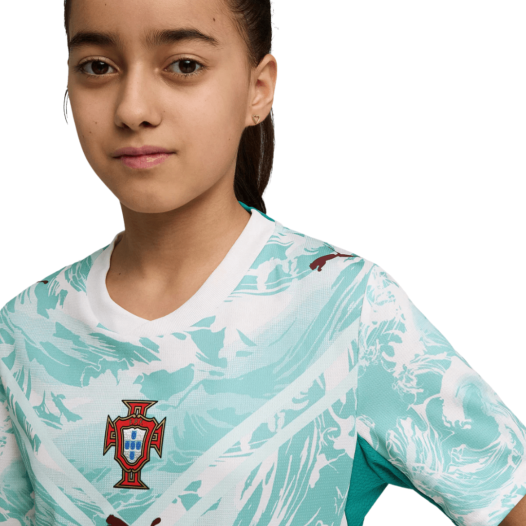 Puma Camiseta Visitante Cristiano Ronaldo Portugal 2026 Juvenil (Blanco/Verde)