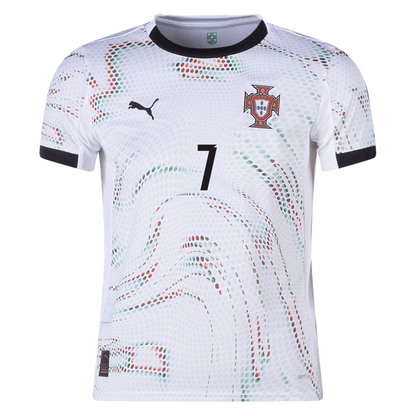 Puma Camiseta Visitante Juvenil Portugal Cristiano Ronaldo 25/26 (Blanco Puma/Negro Puma)